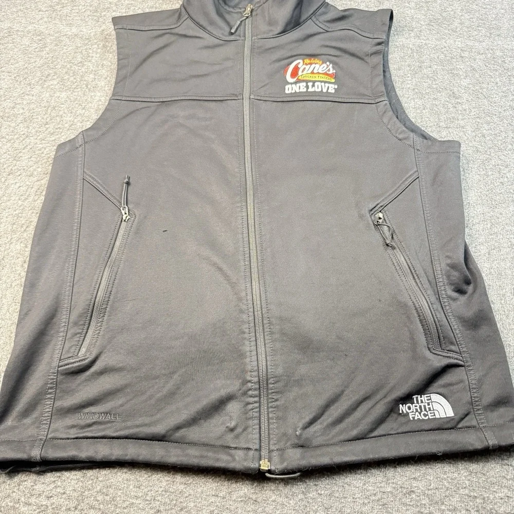 Raising Canes The North Face Vest Mens Large Black WindWall Zip Employee Uniform